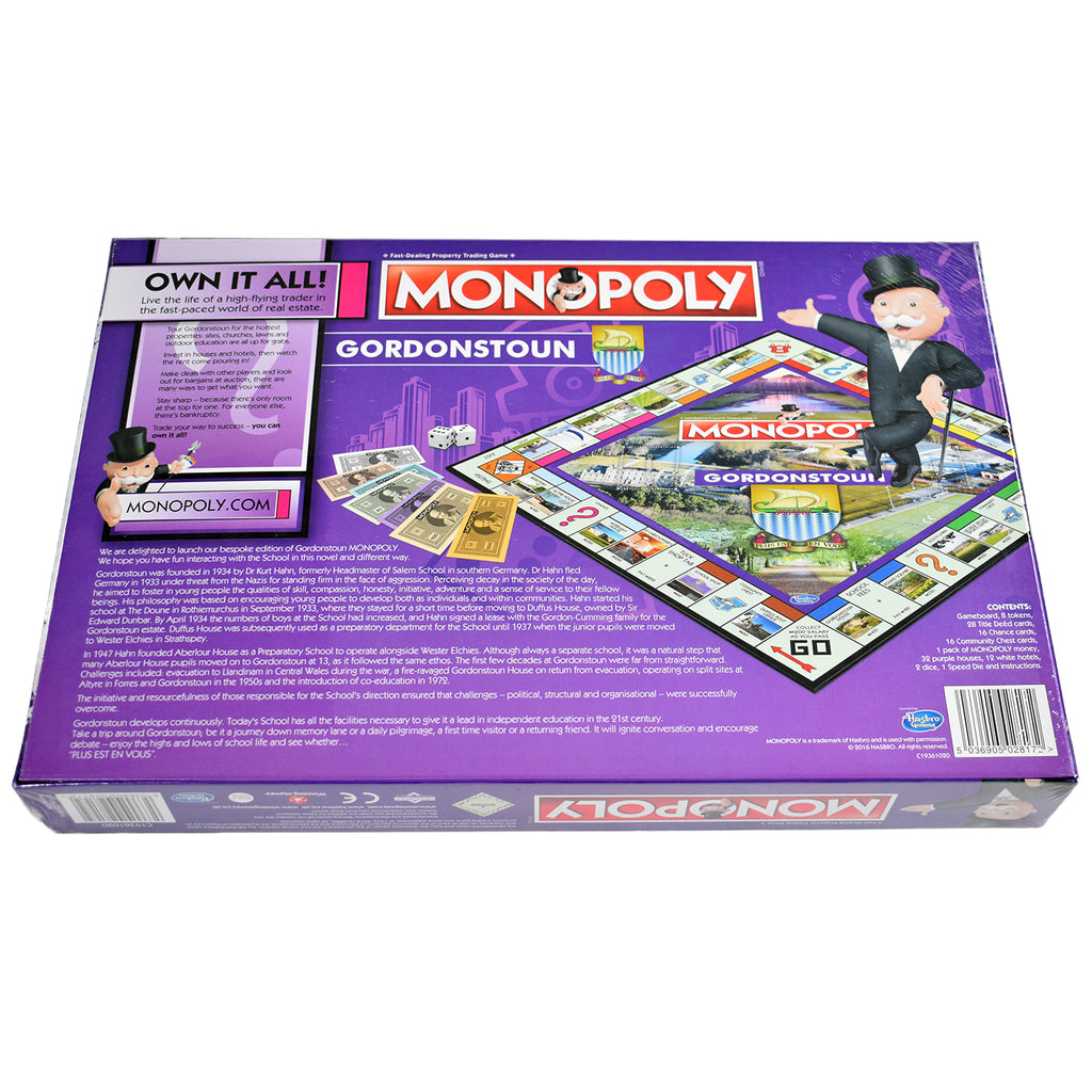 Monopoly board game box back