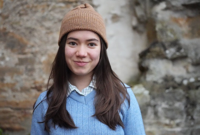 Brown/Pink Merino Hat